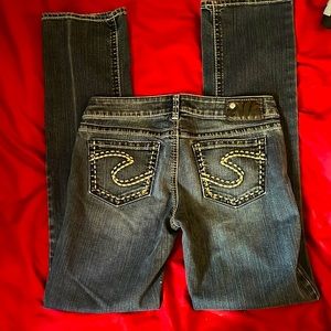 Silver jeans lightly worn